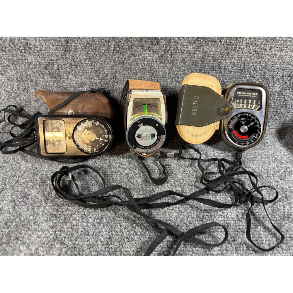 Vintage Light Meter Lot Weston Master III 737 Weston 715 Super Tiger CdS Meter